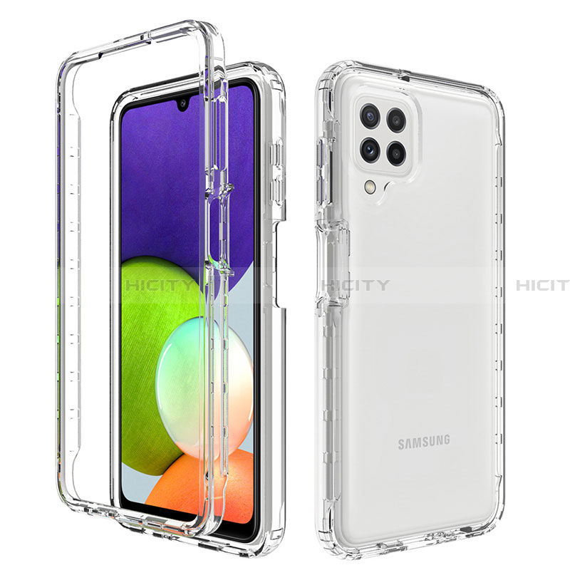 Custodia Silicone Trasparente Ultra Sottile Morbida Cover Fronte e Retro 360 Gradi Sfumato per Samsung Galaxy A22 4G Chiaro