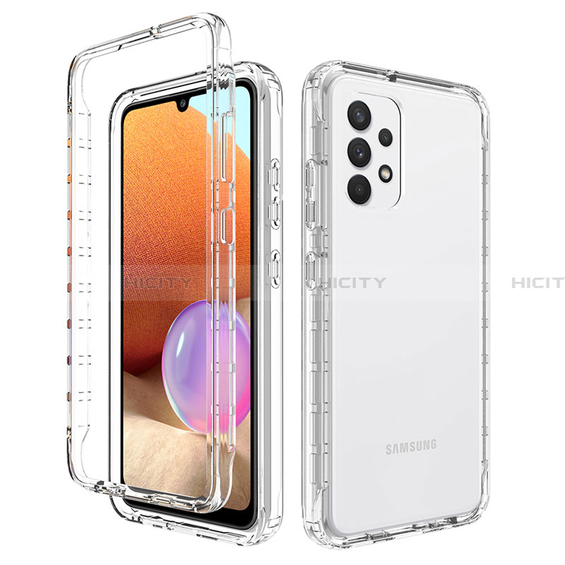 Custodia Silicone Trasparente Ultra Sottile Morbida Cover Fronte e Retro 360 Gradi Sfumato per Samsung Galaxy A32 5G Chiaro