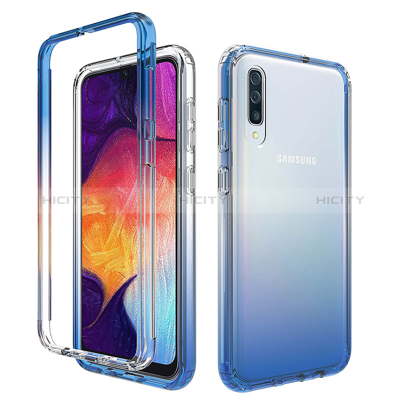 Custodia Silicone Trasparente Ultra Sottile Morbida Cover Fronte e Retro 360 Gradi Sfumato per Samsung Galaxy A50