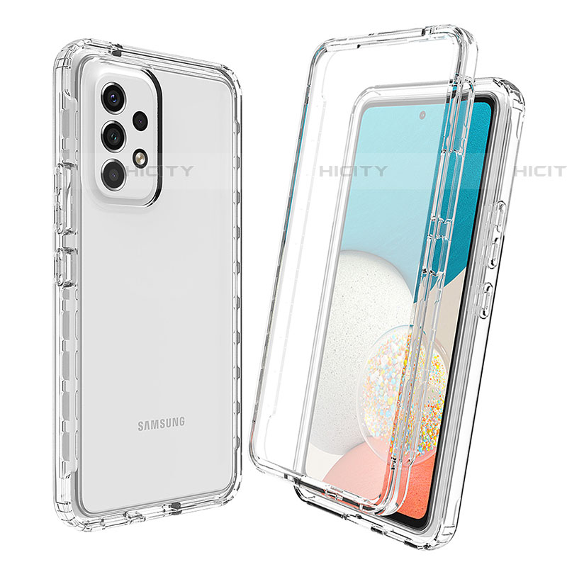 Custodia Silicone Trasparente Ultra Sottile Morbida Cover Fronte e Retro 360 Gradi Sfumato per Samsung Galaxy A53 5G Chiaro