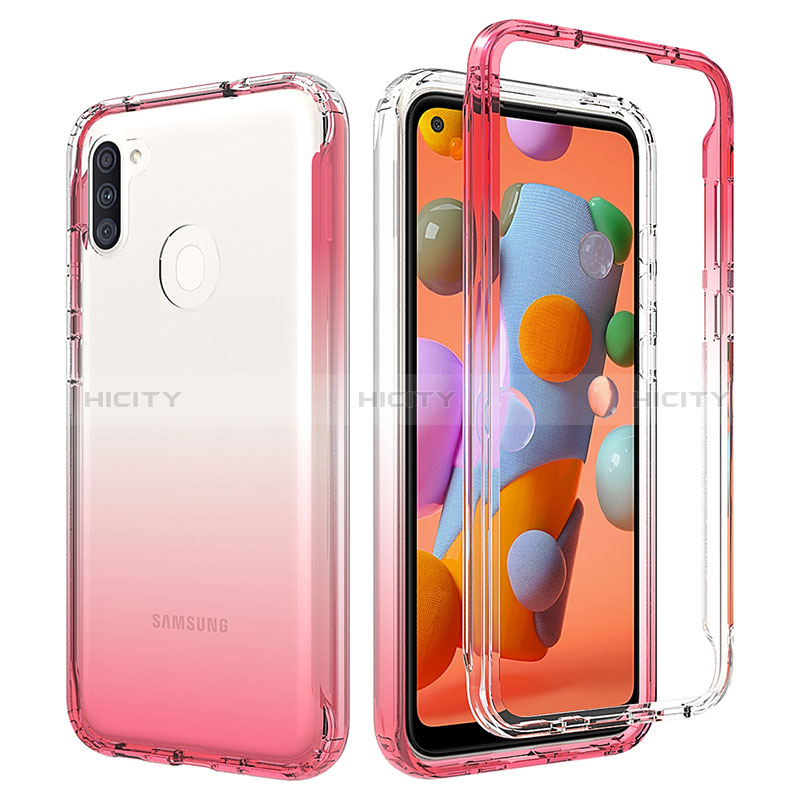 Custodia Silicone Trasparente Ultra Sottile Morbida Cover Fronte e Retro 360 Gradi Sfumato per Samsung Galaxy M11