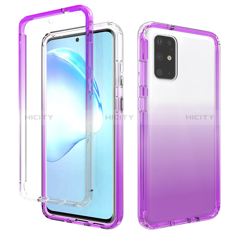 Custodia Silicone Trasparente Ultra Sottile Morbida Cover Fronte e Retro 360 Gradi Sfumato per Samsung Galaxy S20 Plus 5G Viola