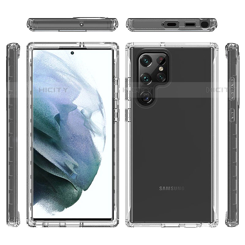 Custodia Silicone Trasparente Ultra Sottile Morbida Cover Fronte e Retro 360 Gradi Sfumato per Samsung Galaxy S22 Ultra 5G