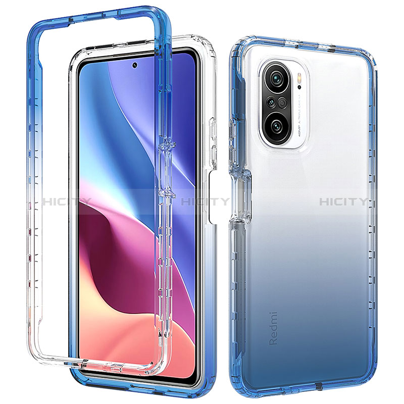 Custodia Silicone Trasparente Ultra Sottile Morbida Cover Fronte e Retro 360 Gradi Sfumato per Xiaomi Mi 11i 5G Blu