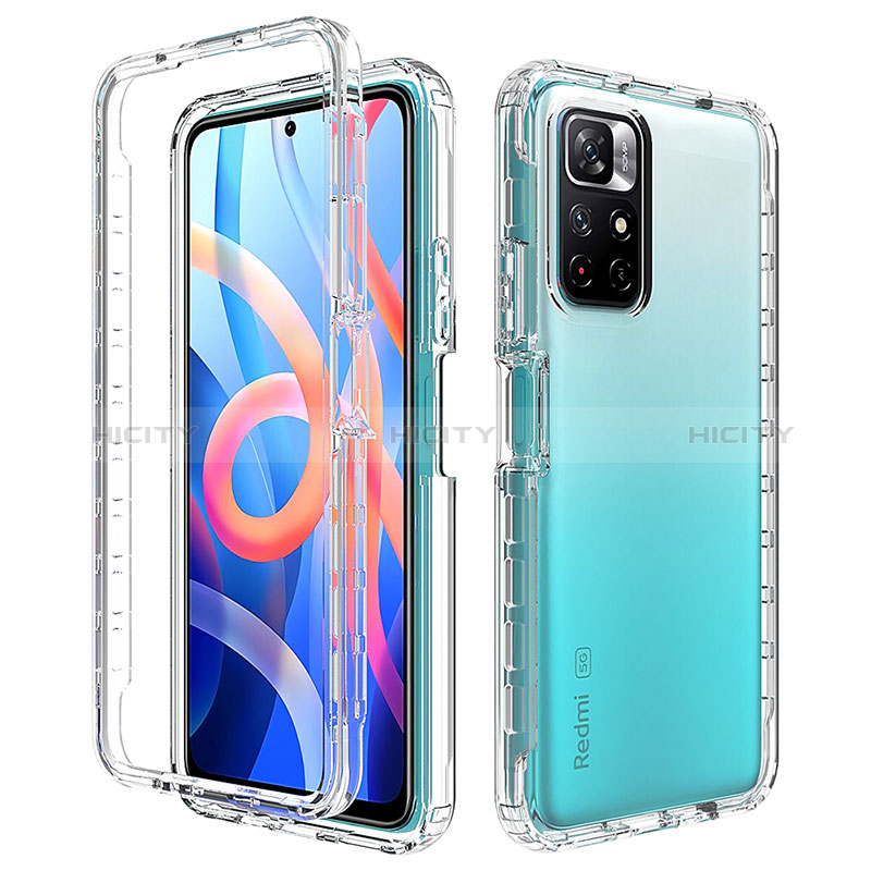 Custodia Silicone Trasparente Ultra Sottile Morbida Cover Fronte e Retro 360 Gradi Sfumato per Xiaomi Poco M4 Pro 5G Chiaro