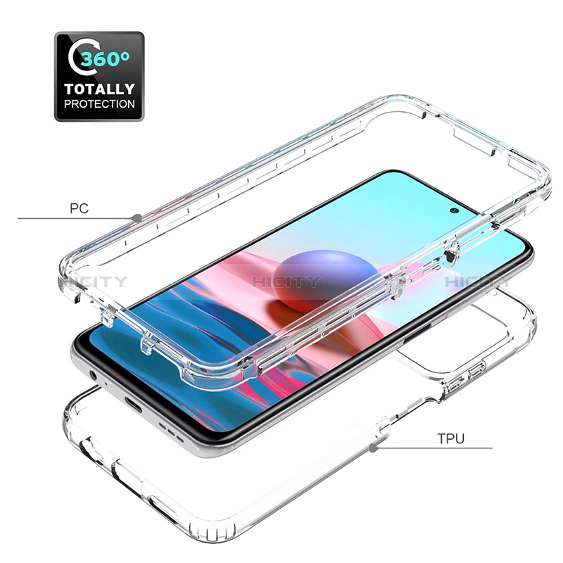 Custodia Silicone Trasparente Ultra Sottile Morbida Cover Fronte e Retro 360 Gradi Sfumato per Xiaomi Redmi Note 10S 4G