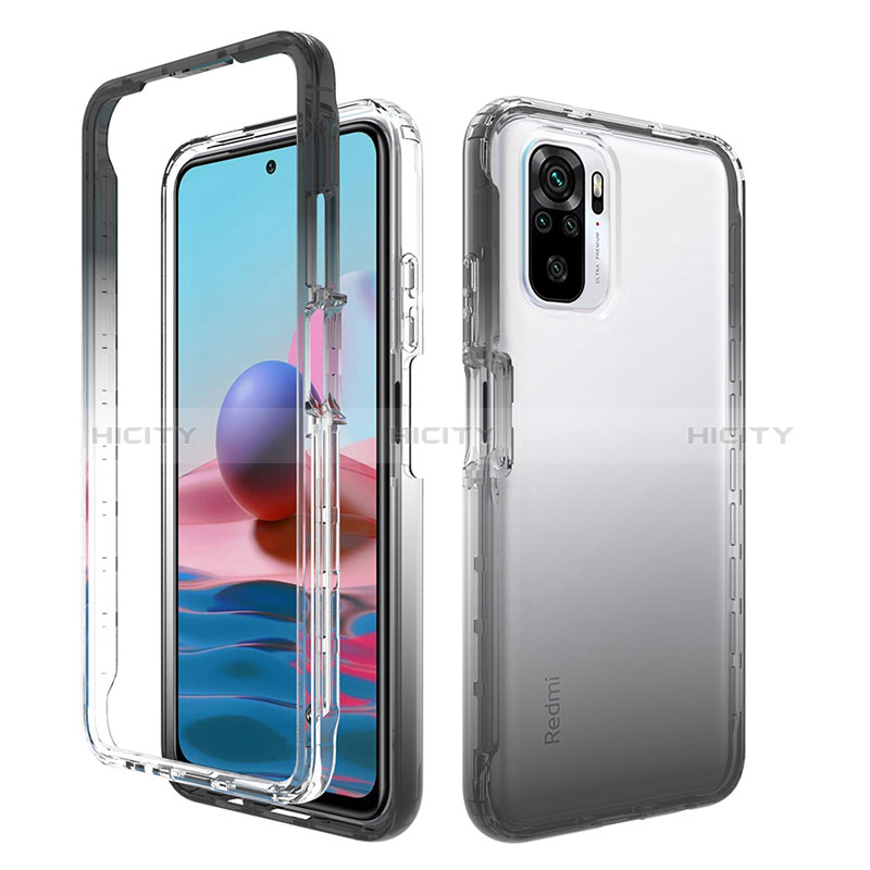 Custodia Silicone Trasparente Ultra Sottile Morbida Cover Fronte e Retro 360 Gradi Sfumato per Xiaomi Redmi Note 10S 4G