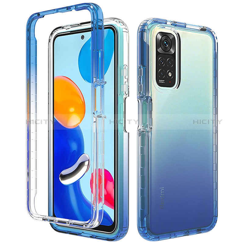 Custodia Silicone Trasparente Ultra Sottile Morbida Cover Fronte e Retro 360 Gradi Sfumato per Xiaomi Redmi Note 12 Pro 4G Blu