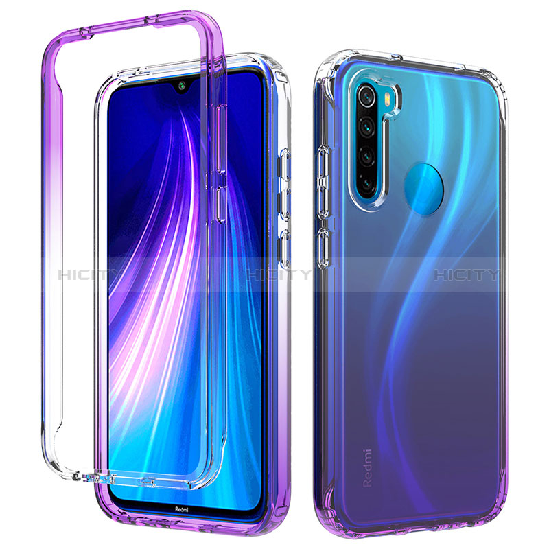 Custodia Silicone Trasparente Ultra Sottile Morbida Cover Fronte e Retro 360 Gradi Sfumato per Xiaomi Redmi Note 8 (2021)