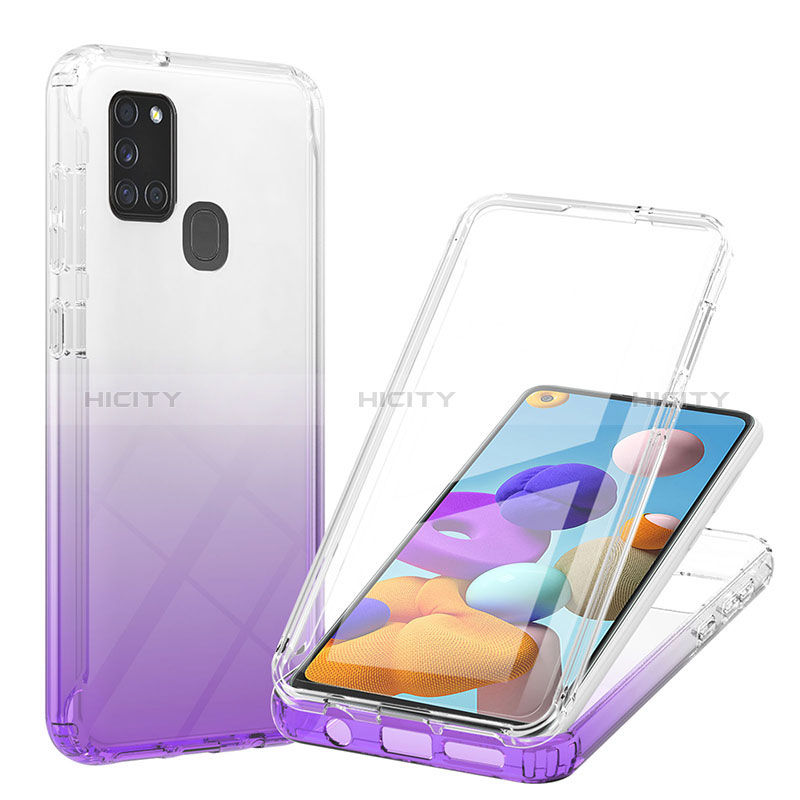 Custodia Silicone Trasparente Ultra Sottile Morbida Cover Fronte e Retro 360 Gradi Sfumato YB1 per Samsung Galaxy A21s