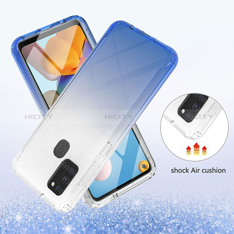 Custodia Silicone Trasparente Ultra Sottile Morbida Cover Fronte e Retro 360 Gradi Sfumato YB1 per Samsung Galaxy A21s