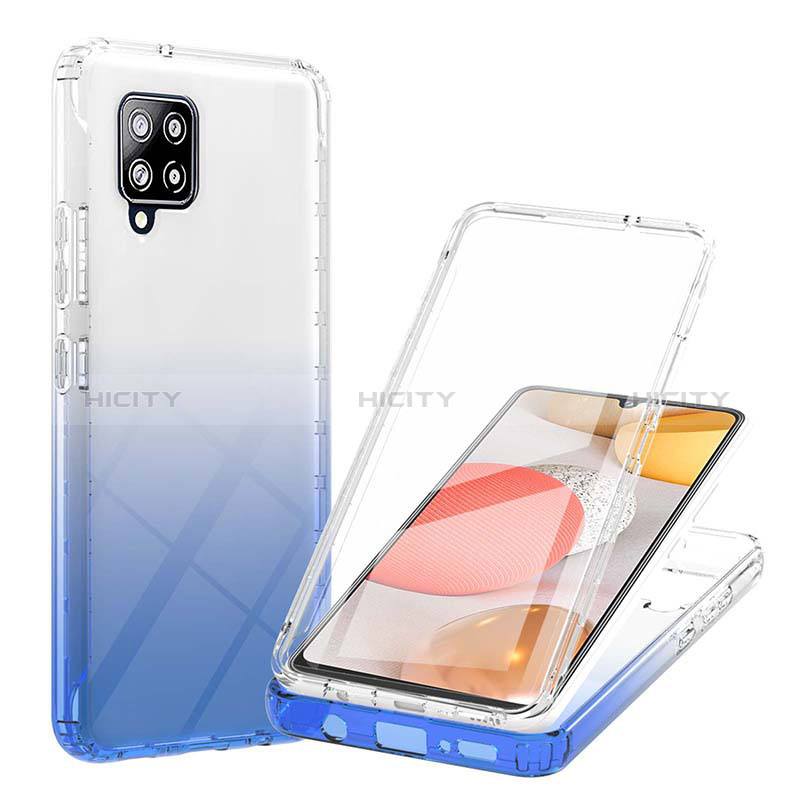 Custodia Silicone Trasparente Ultra Sottile Morbida Cover Fronte e Retro 360 Gradi Sfumato YB1 per Samsung Galaxy A42 5G Blu