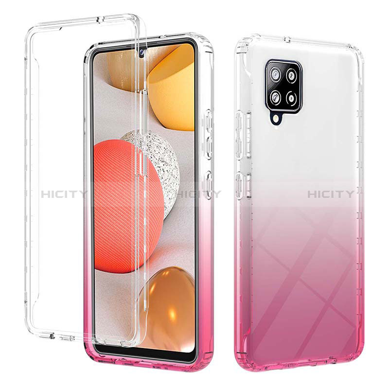 Custodia Silicone Trasparente Ultra Sottile Morbida Cover Fronte e Retro 360 Gradi Sfumato YB2 per Samsung Galaxy A42 5G Rosa