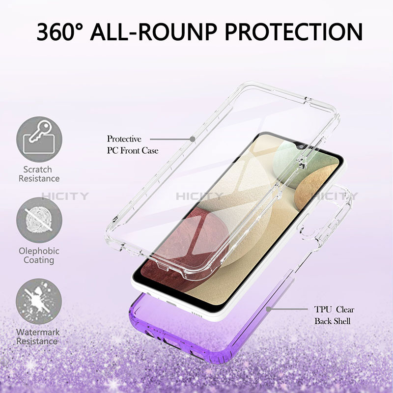 Custodia Silicone Trasparente Ultra Sottile Morbida Cover Fronte e Retro 360 Gradi Sfumato YB2 per Samsung Galaxy F12