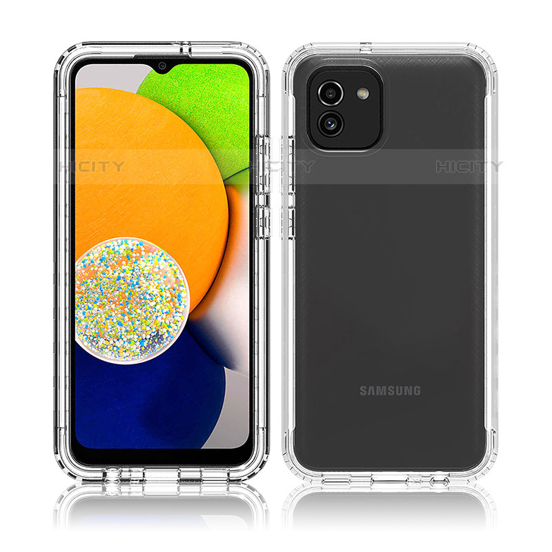 Custodia Silicone Trasparente Ultra Sottile Morbida Cover Fronte e Retro 360 Gradi Sfumato ZJ1 per Samsung Galaxy A03