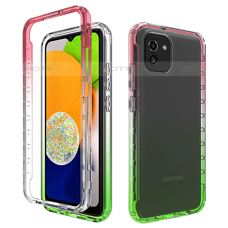 Custodia Silicone Trasparente Ultra Sottile Morbida Cover Fronte e Retro 360 Gradi Sfumato ZJ1 per Samsung Galaxy A03