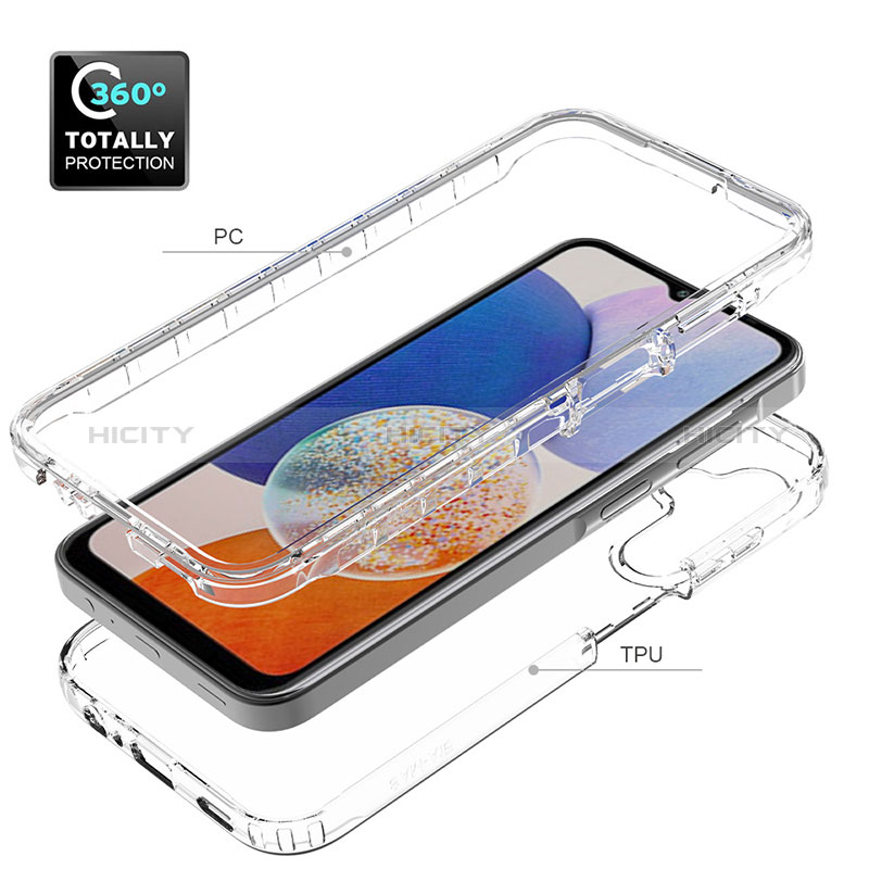 Custodia Silicone Trasparente Ultra Sottile Morbida Cover Fronte e Retro 360 Gradi Sfumato ZJ1 per Samsung Galaxy A14 4G