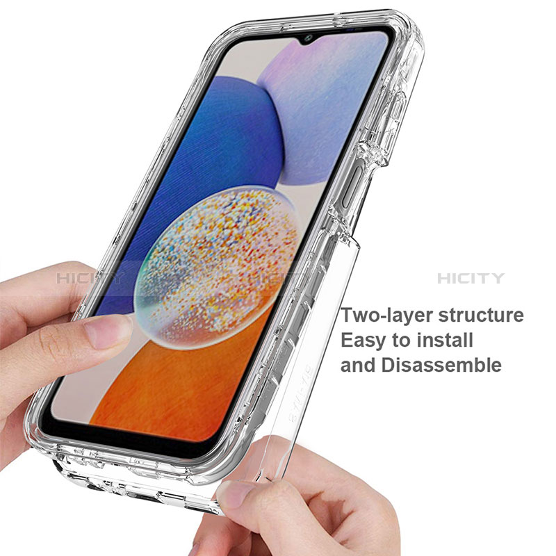 Custodia Silicone Trasparente Ultra Sottile Morbida Cover Fronte e Retro 360 Gradi Sfumato ZJ1 per Samsung Galaxy A14 5G