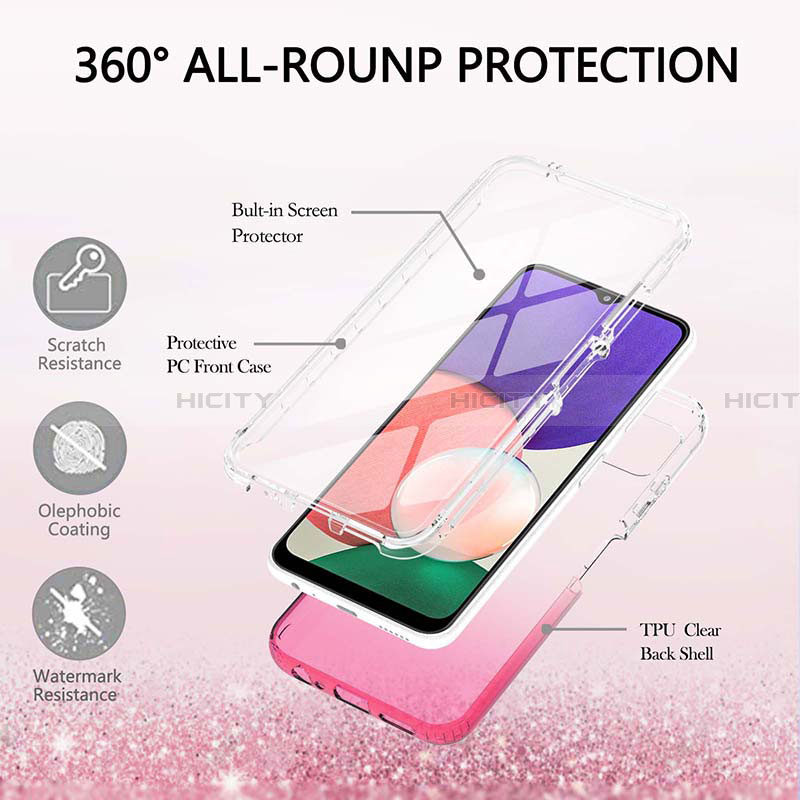 Custodia Silicone Trasparente Ultra Sottile Morbida Cover Fronte e Retro 360 Gradi Sfumato ZJ1 per Samsung Galaxy A22 5G