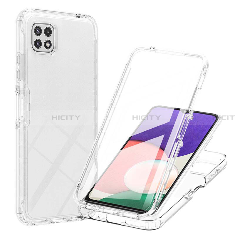 Custodia Silicone Trasparente Ultra Sottile Morbida Cover Fronte e Retro 360 Gradi Sfumato ZJ1 per Samsung Galaxy A22 5G Chiaro