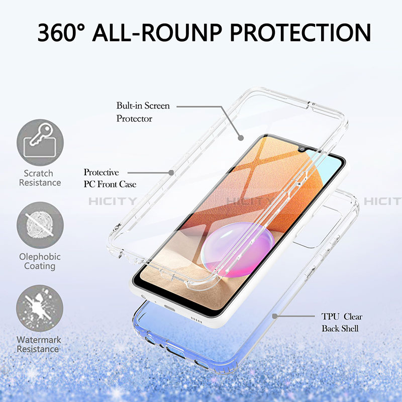 Custodia Silicone Trasparente Ultra Sottile Morbida Cover Fronte e Retro 360 Gradi Sfumato ZJ1 per Samsung Galaxy A32 4G