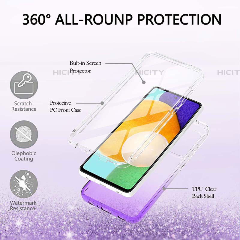 Custodia Silicone Trasparente Ultra Sottile Morbida Cover Fronte e Retro 360 Gradi Sfumato ZJ1 per Samsung Galaxy A52 4G