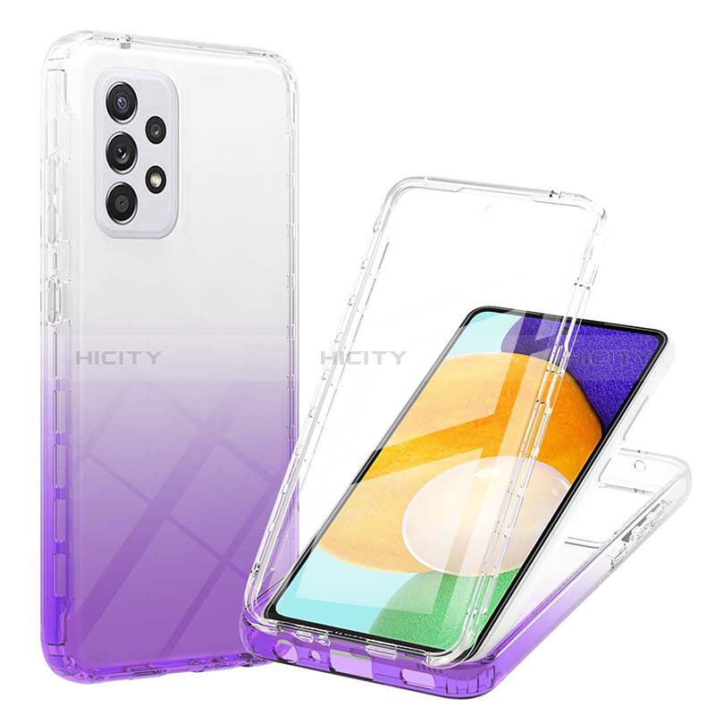 Custodia Silicone Trasparente Ultra Sottile Morbida Cover Fronte e Retro 360 Gradi Sfumato ZJ1 per Samsung Galaxy A52s 5G Viola