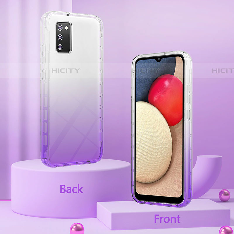 Custodia Silicone Trasparente Ultra Sottile Morbida Cover Fronte e Retro 360 Gradi Sfumato ZJ2 per Samsung Galaxy A03s