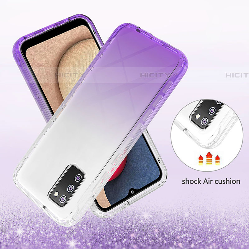 Custodia Silicone Trasparente Ultra Sottile Morbida Cover Fronte e Retro 360 Gradi Sfumato ZJ2 per Samsung Galaxy A03s