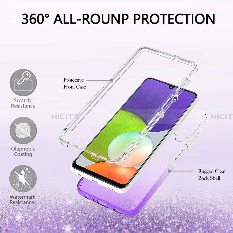 Custodia Silicone Trasparente Ultra Sottile Morbida Cover Fronte e Retro 360 Gradi Sfumato ZJ2 per Samsung Galaxy A22 4G