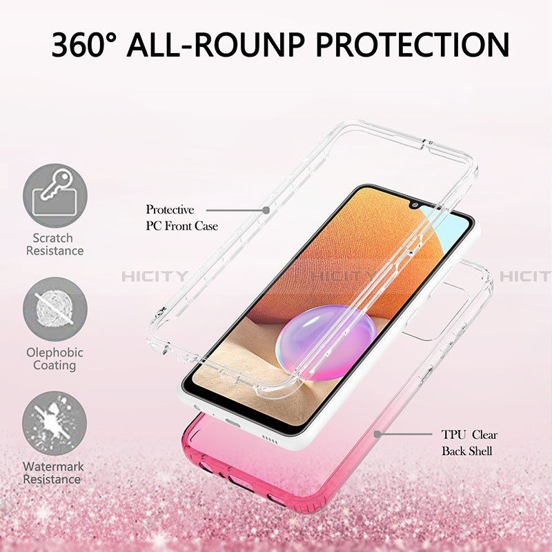 Custodia Silicone Trasparente Ultra Sottile Morbida Cover Fronte e Retro 360 Gradi Sfumato ZJ2 per Samsung Galaxy A32 4G