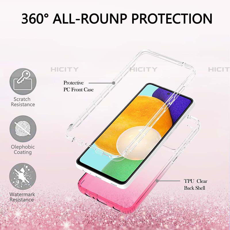 Custodia Silicone Trasparente Ultra Sottile Morbida Cover Fronte e Retro 360 Gradi Sfumato ZJ2 per Samsung Galaxy A52 4G