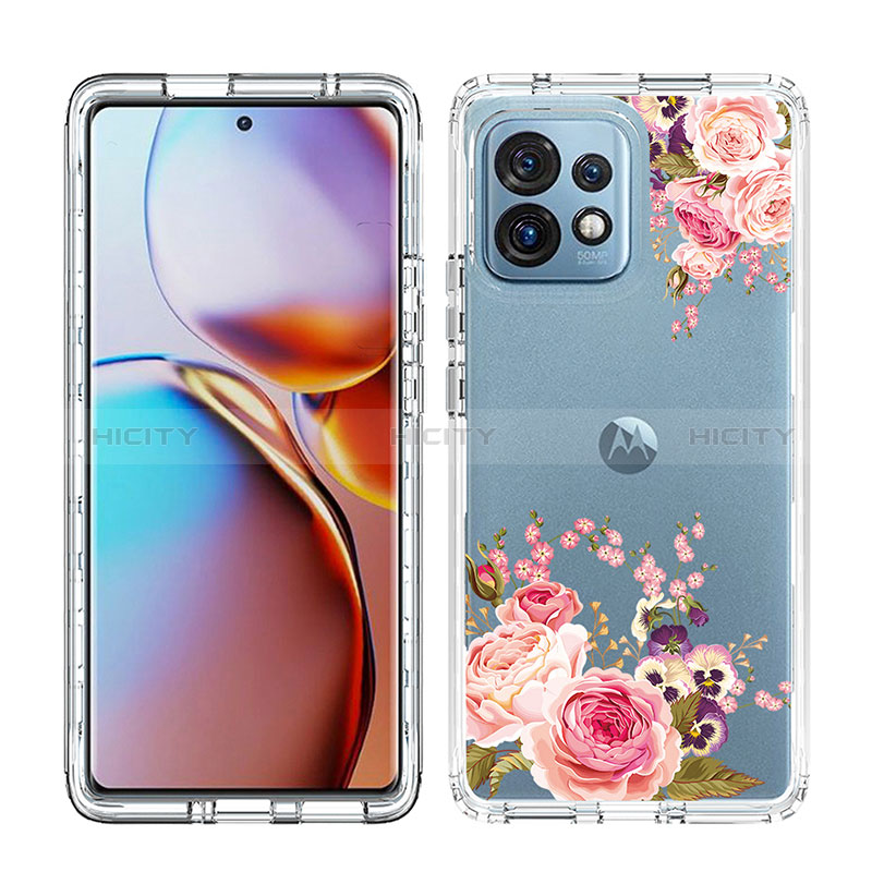 Custodia Silicone Trasparente Ultra Sottile Morbida Cover Fronte e Retro 360 JX1 per Motorola Moto Edge 40 Pro 5G