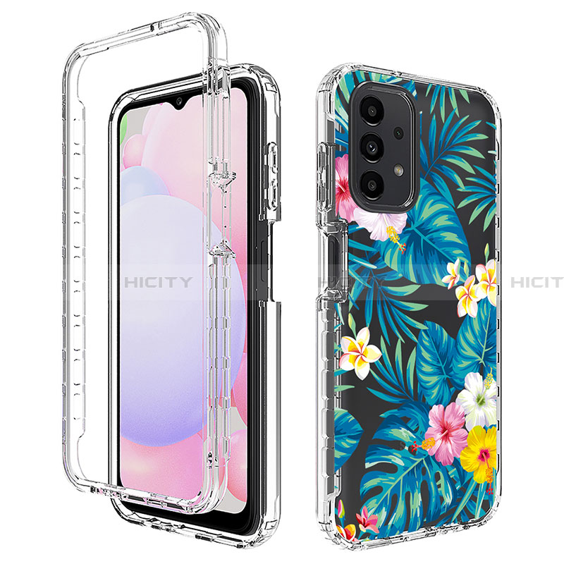 Custodia Silicone Trasparente Ultra Sottile Morbida Cover Fronte e Retro 360 JX1 per Samsung Galaxy A13 4G Cielo Blu