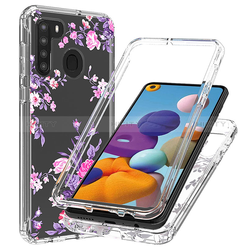 Custodia Silicone Trasparente Ultra Sottile Morbida Cover Fronte e Retro 360 JX1 per Samsung Galaxy A21