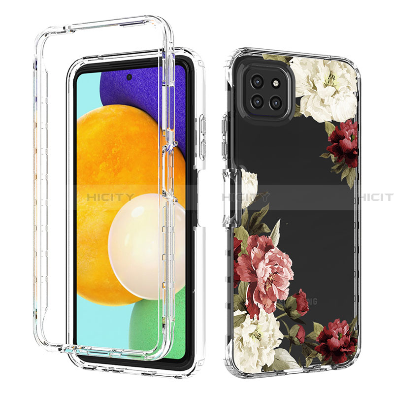 Custodia Silicone Trasparente Ultra Sottile Morbida Cover Fronte e Retro 360 JX1 per Samsung Galaxy A22 5G Marrone