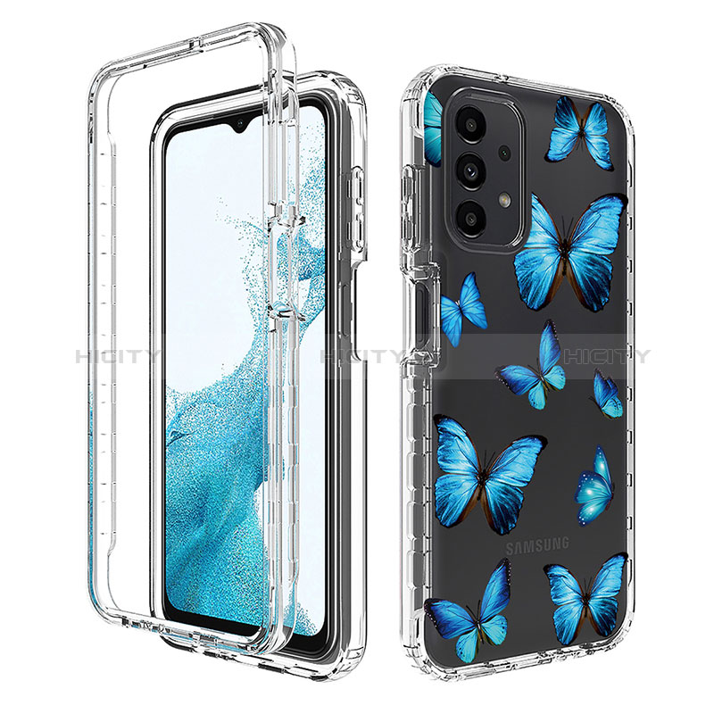 Custodia Silicone Trasparente Ultra Sottile Morbida Cover Fronte e Retro 360 JX1 per Samsung Galaxy A23 5G Blu