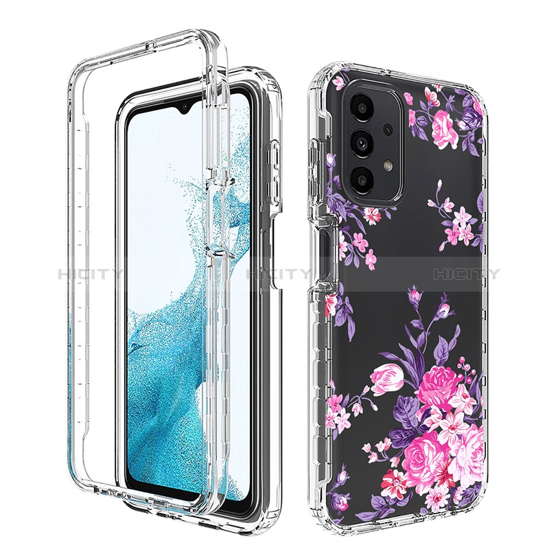 Custodia Silicone Trasparente Ultra Sottile Morbida Cover Fronte e Retro 360 JX1 per Samsung Galaxy A23 5G Rosa