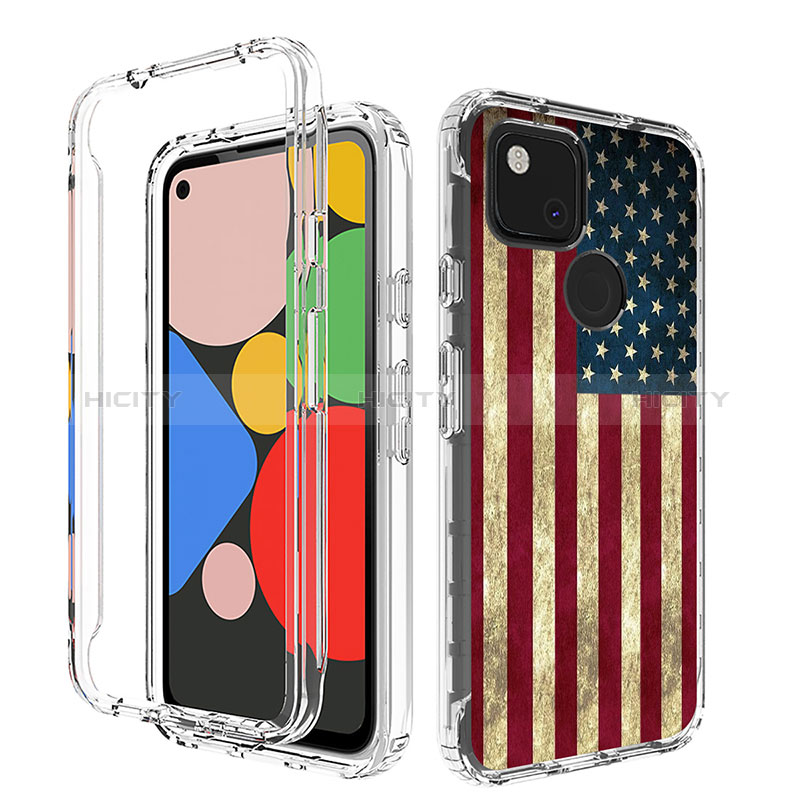 Custodia Silicone Trasparente Ultra Sottile Morbida Cover Fronte e Retro 360 per Google Pixel 4a Multicolore