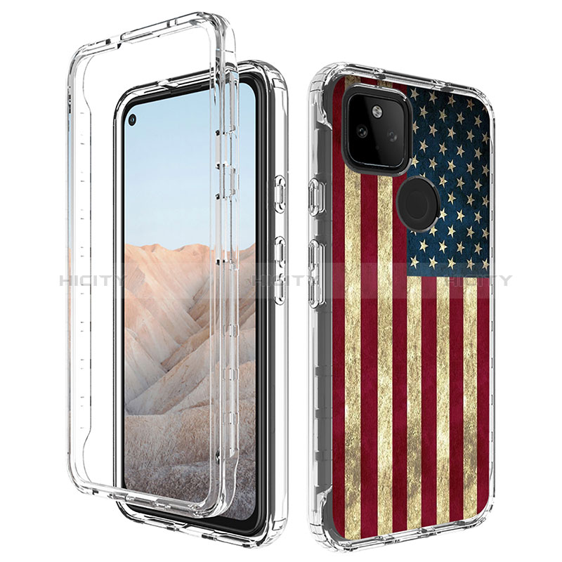 Custodia Silicone Trasparente Ultra Sottile Morbida Cover Fronte e Retro 360 per Google Pixel 5a 5G