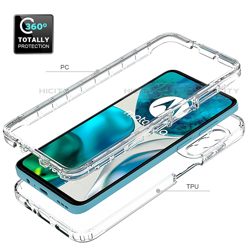 Custodia Silicone Trasparente Ultra Sottile Morbida Cover Fronte e Retro 360 per Motorola Moto Edge (2022) 5G Chiaro