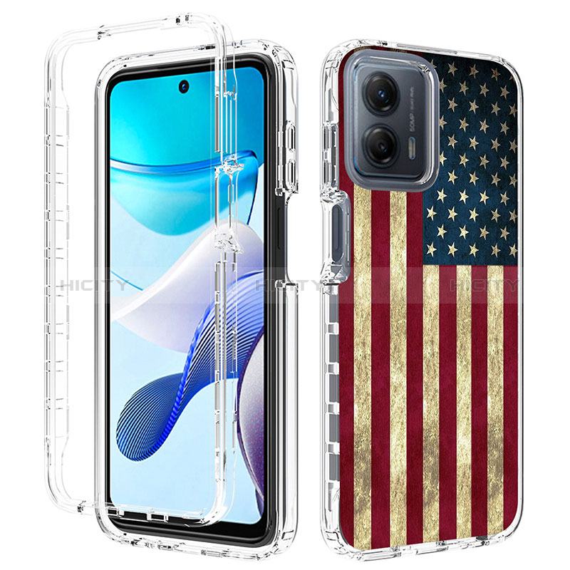 Custodia Silicone Trasparente Ultra Sottile Morbida Cover Fronte e Retro 360 per Motorola Moto G 5G (2023)