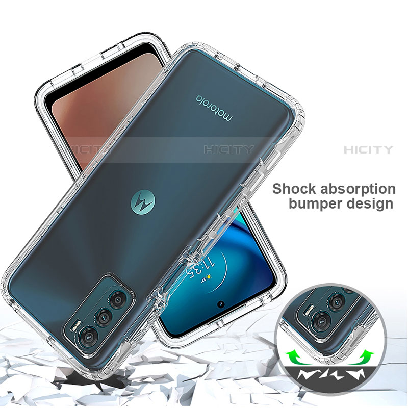 Custodia Silicone Trasparente Ultra Sottile Morbida Cover Fronte e Retro 360 per Motorola Moto G42 Chiaro