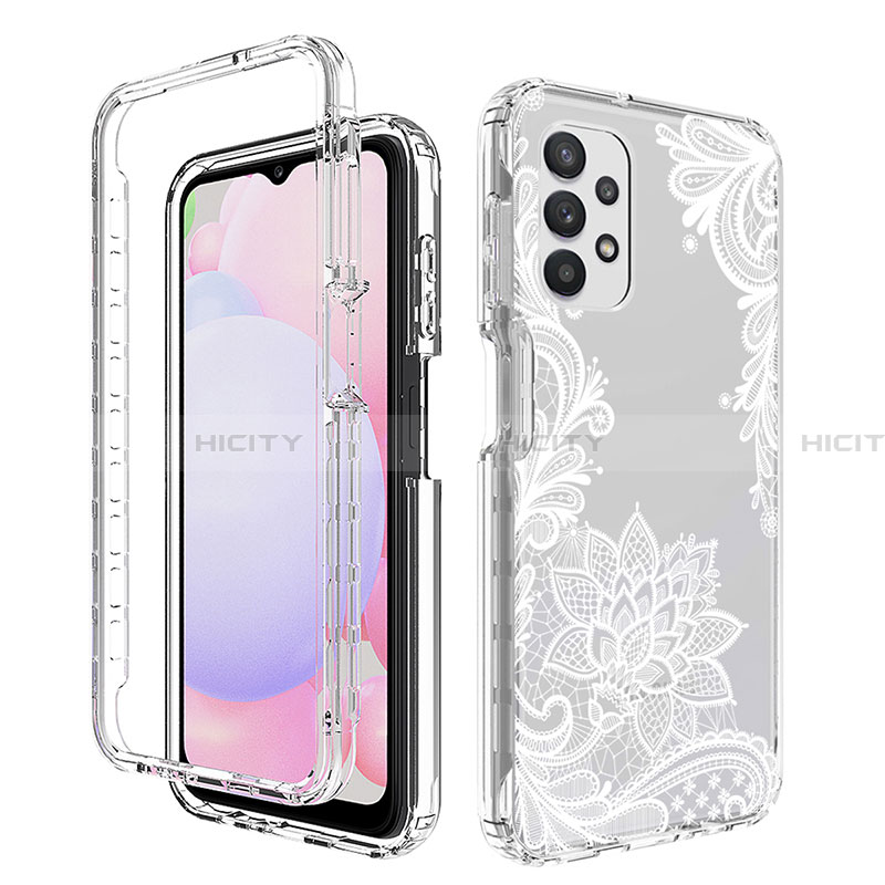 Custodia Silicone Trasparente Ultra Sottile Morbida Cover Fronte e Retro 360 per Samsung Galaxy A13 4G Bianco