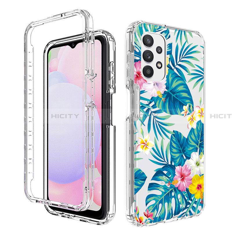 Custodia Silicone Trasparente Ultra Sottile Morbida Cover Fronte e Retro 360 per Samsung Galaxy A13 4G Cielo Blu