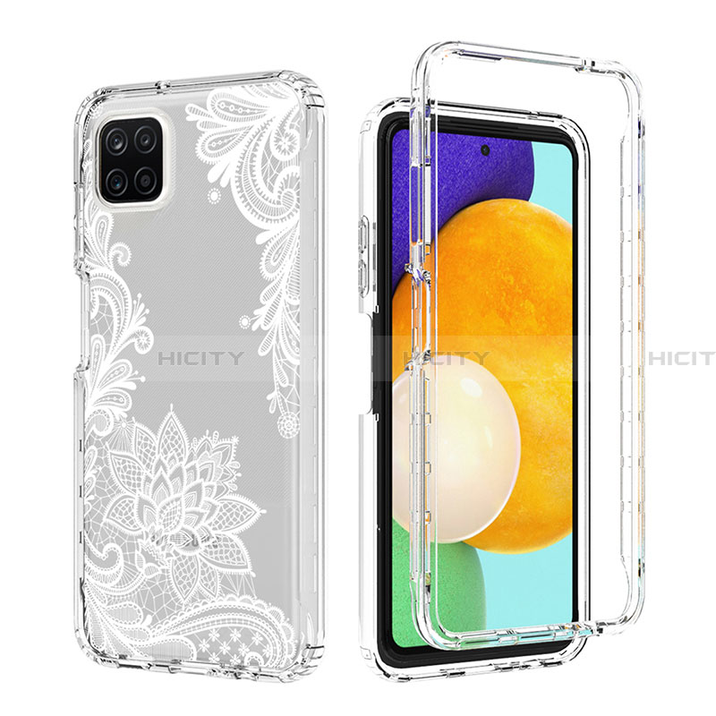 Custodia Silicone Trasparente Ultra Sottile Morbida Cover Fronte e Retro 360 per Samsung Galaxy A22 5G Bianco