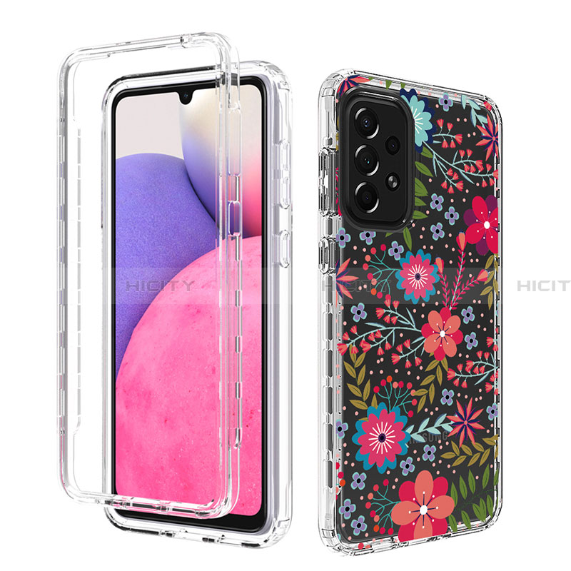 Custodia Silicone Trasparente Ultra Sottile Morbida Cover Fronte e Retro 360 per Samsung Galaxy A33 5G Rosa Caldo