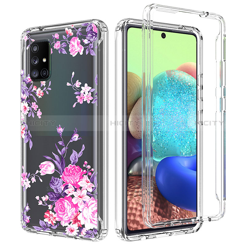 Custodia Silicone Trasparente Ultra Sottile Morbida Cover Fronte e Retro 360 per Samsung Galaxy A71 5G Rosa