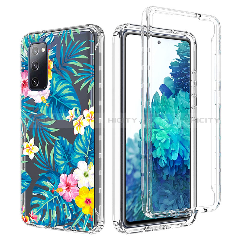 Custodia Silicone Trasparente Ultra Sottile Morbida Cover Fronte e Retro 360 per Samsung Galaxy S20 FE (2022) 5G Cielo Blu