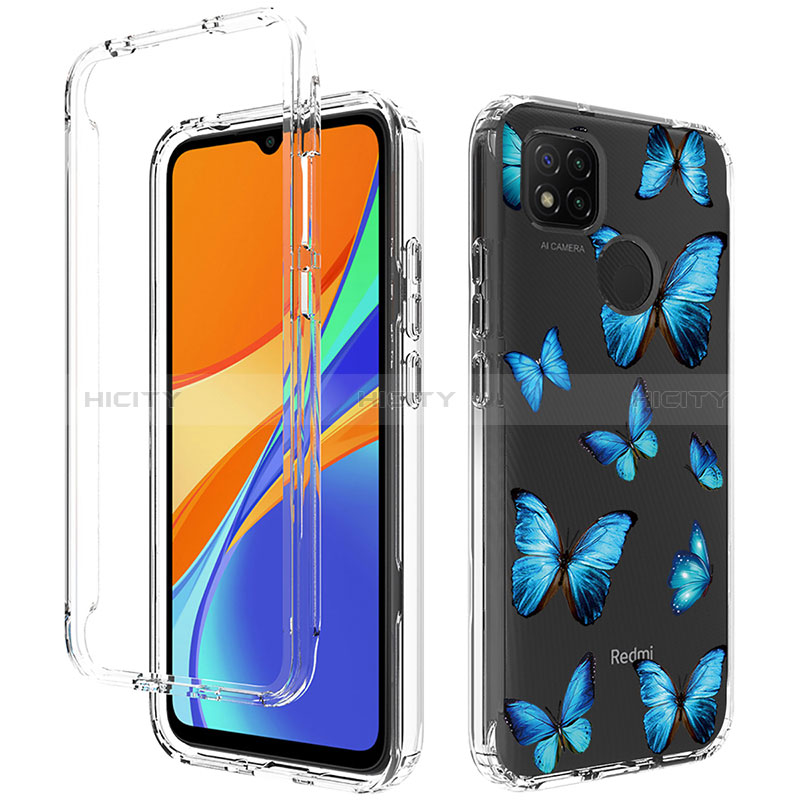 Custodia Silicone Trasparente Ultra Sottile Morbida Cover Fronte e Retro 360 per Xiaomi POCO C3 Blu